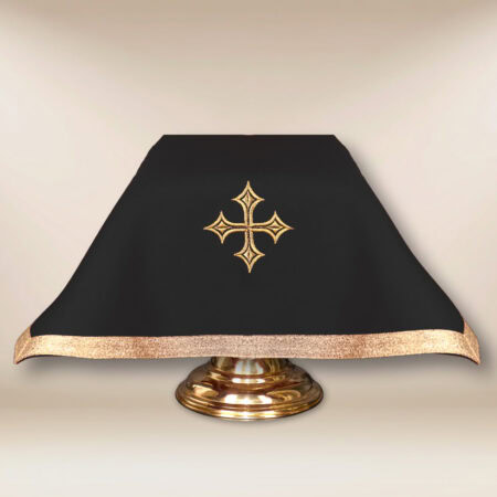 Velo per calice nero con nastro dorato 55x55cm