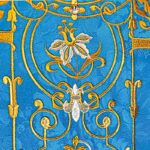 Casula sacerdotale ricamata Mariano blu