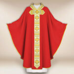 Casula sacerdotale ricamata rossa