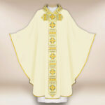 Casula sacerdotale ricamata ecru