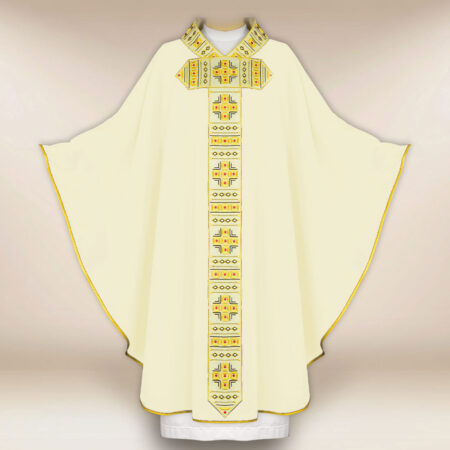 Casula sacerdotale ricamata ecru