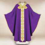 Casula sacerdotale ricamata viola