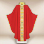 Casula sacerdotale ricamata rossa