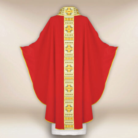 Casula sacerdotale ricamata rossa