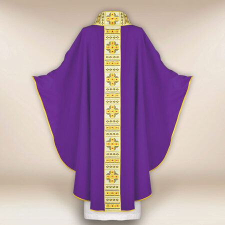 Casula sacerdotale ricamata viola
