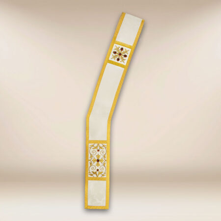 Stola ricamata diaconale ecru