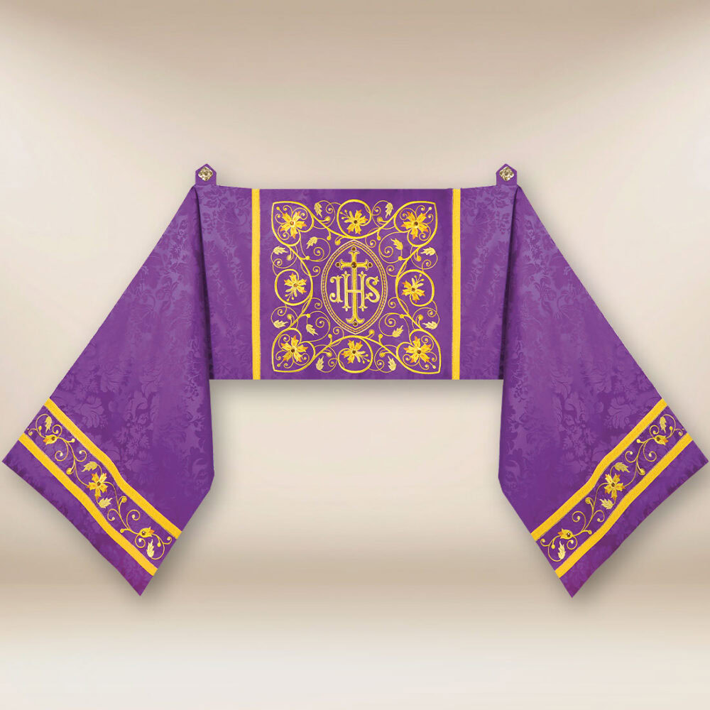 Velo omerale ricamato viola