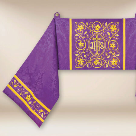 Velo omerale ricamato viola