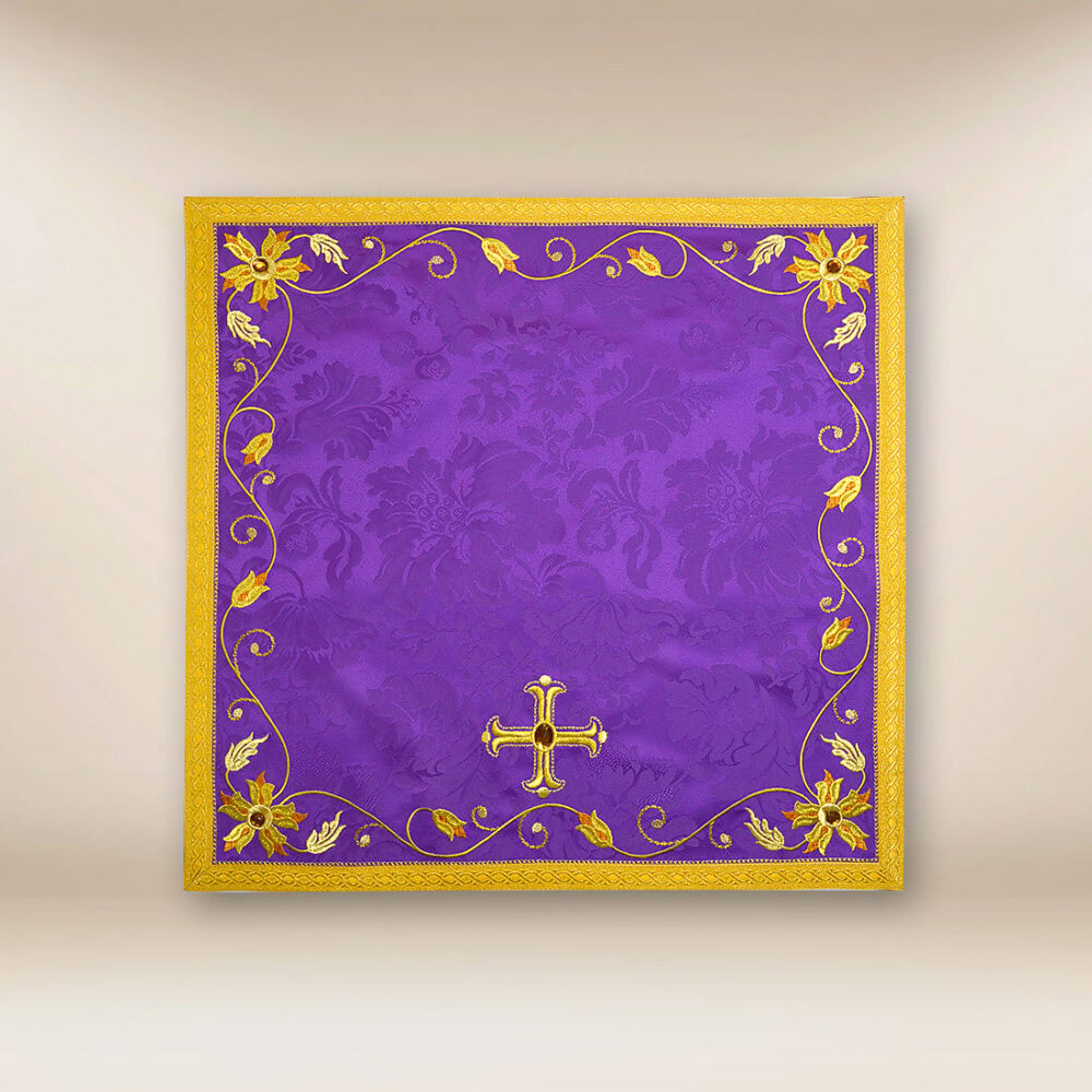 Velo per calice viola ricamato