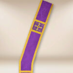 Stola ricamata diaconale viola