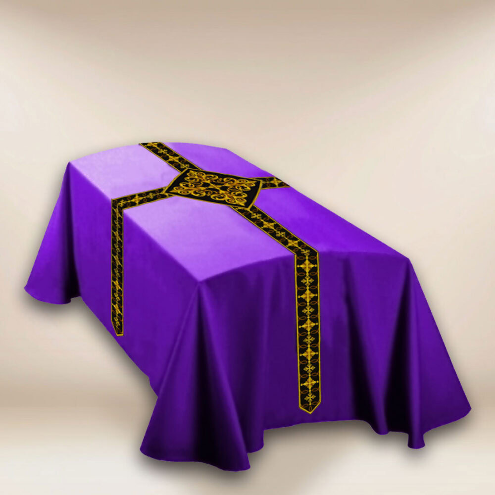 Kir ricamato viola per bara