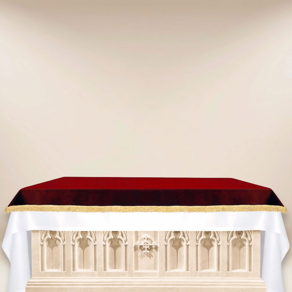 Copertura d'altare in peluche bordò
