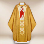 Casula sacerdotale ricamata Gesù Buon Pastore