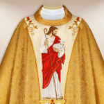 Casula sacerdotale ricamata Gesù Buon Pastore