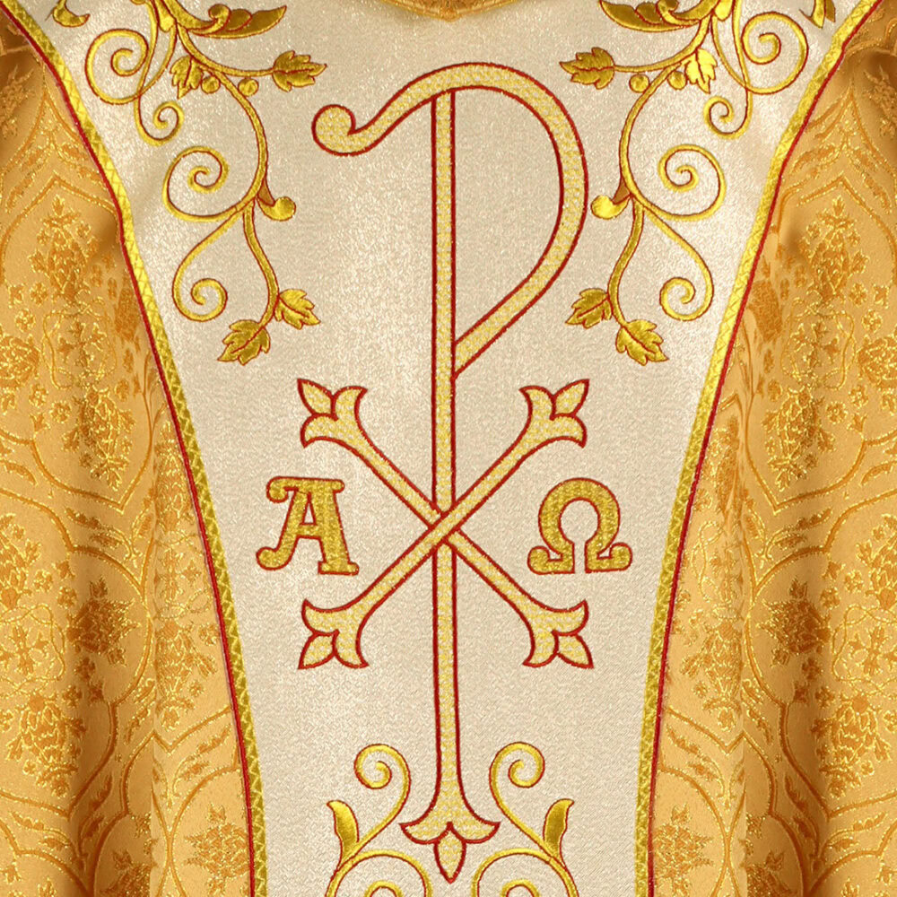 Casula sacerdotale ricamata Gesù Buon Pastore
