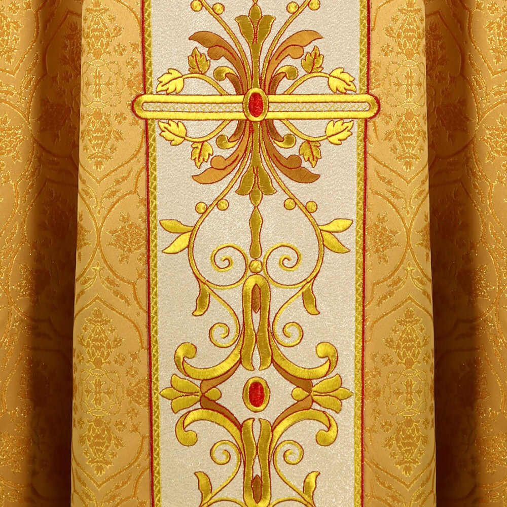 Casula sacerdotale ricamata Gesù Buon Pastore