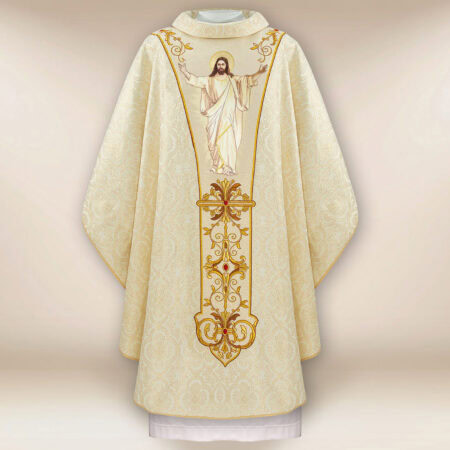Casula sacerdotale ricamata Gesù Risorto