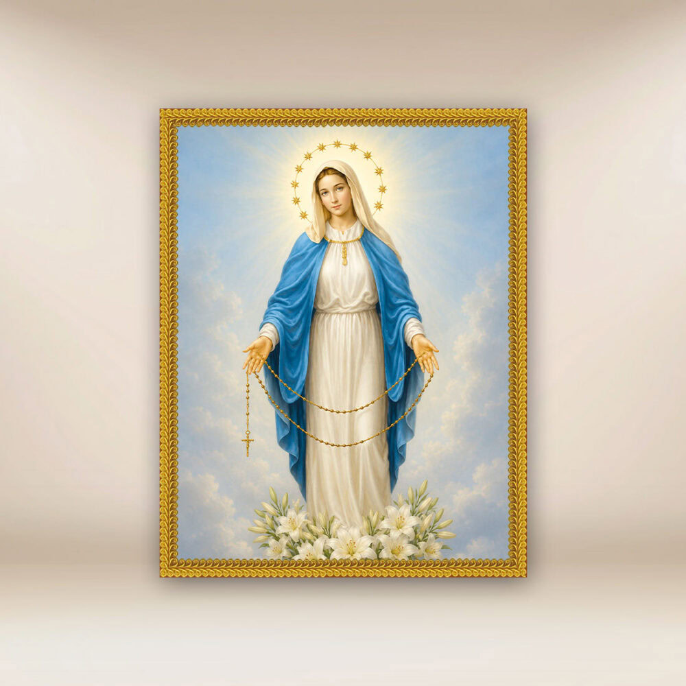 Immagine su tessuto Madonna del Rosario