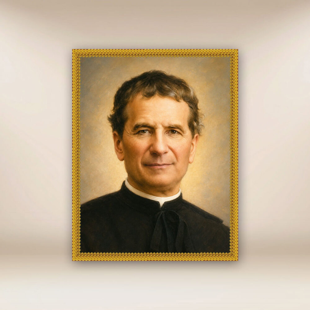 Immagine su tessuto di San Giovanni Bosco