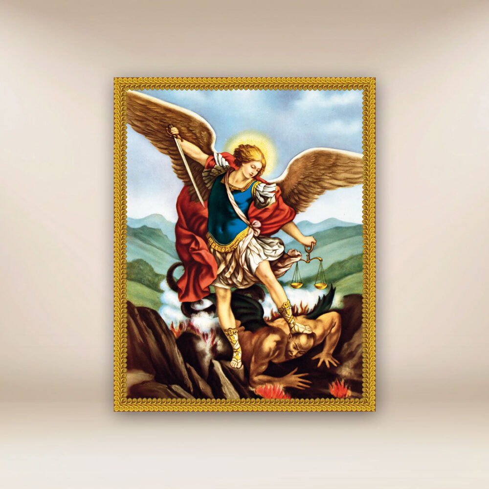 Immagine su tessuto di San Michele Arcangelo