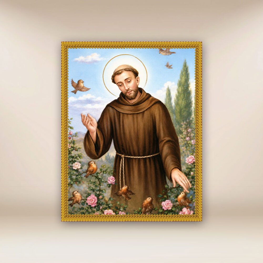 Immagine su tessuto di San Francesco