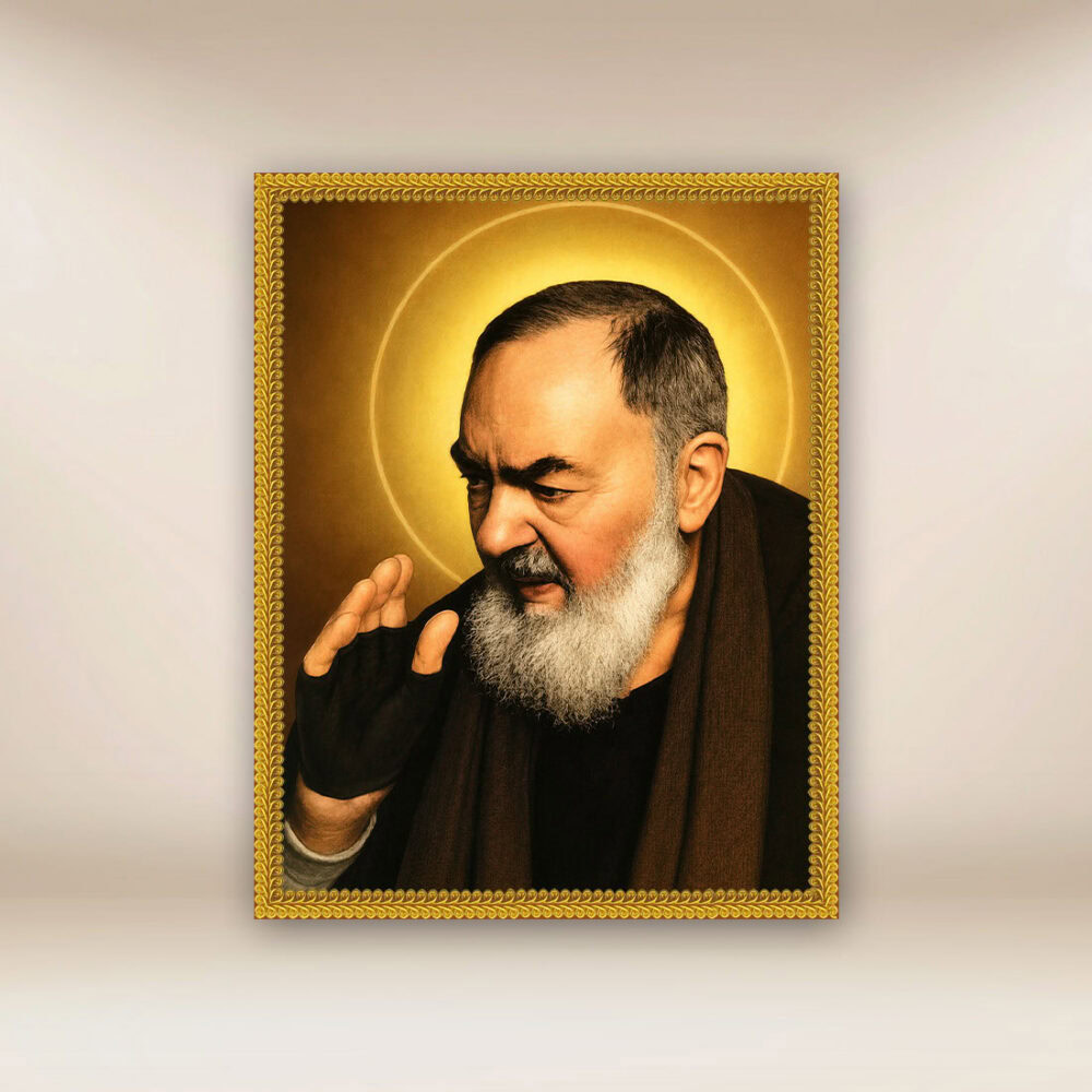 Immagine su tessuto di San Pio