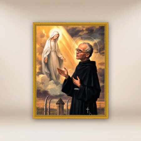 Immagine su tessuto di San MM Kolbe