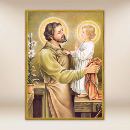 Decorazione fotografica di San Giuseppe con il Bambino