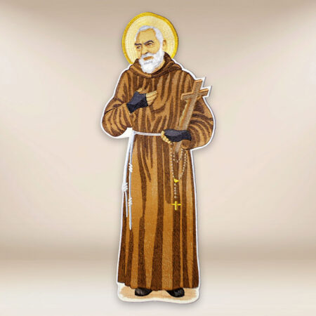 applicazione ricamata San Padre Pio