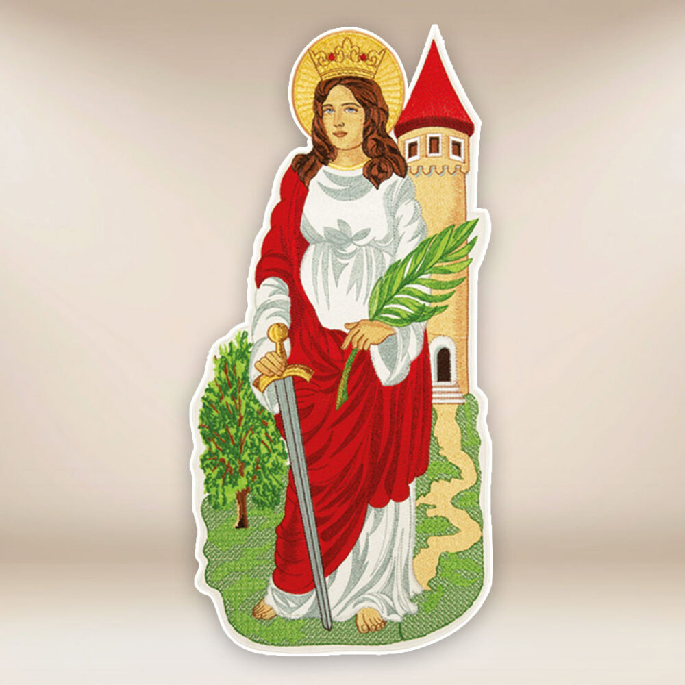 applicazione ricamata Santa Barbara