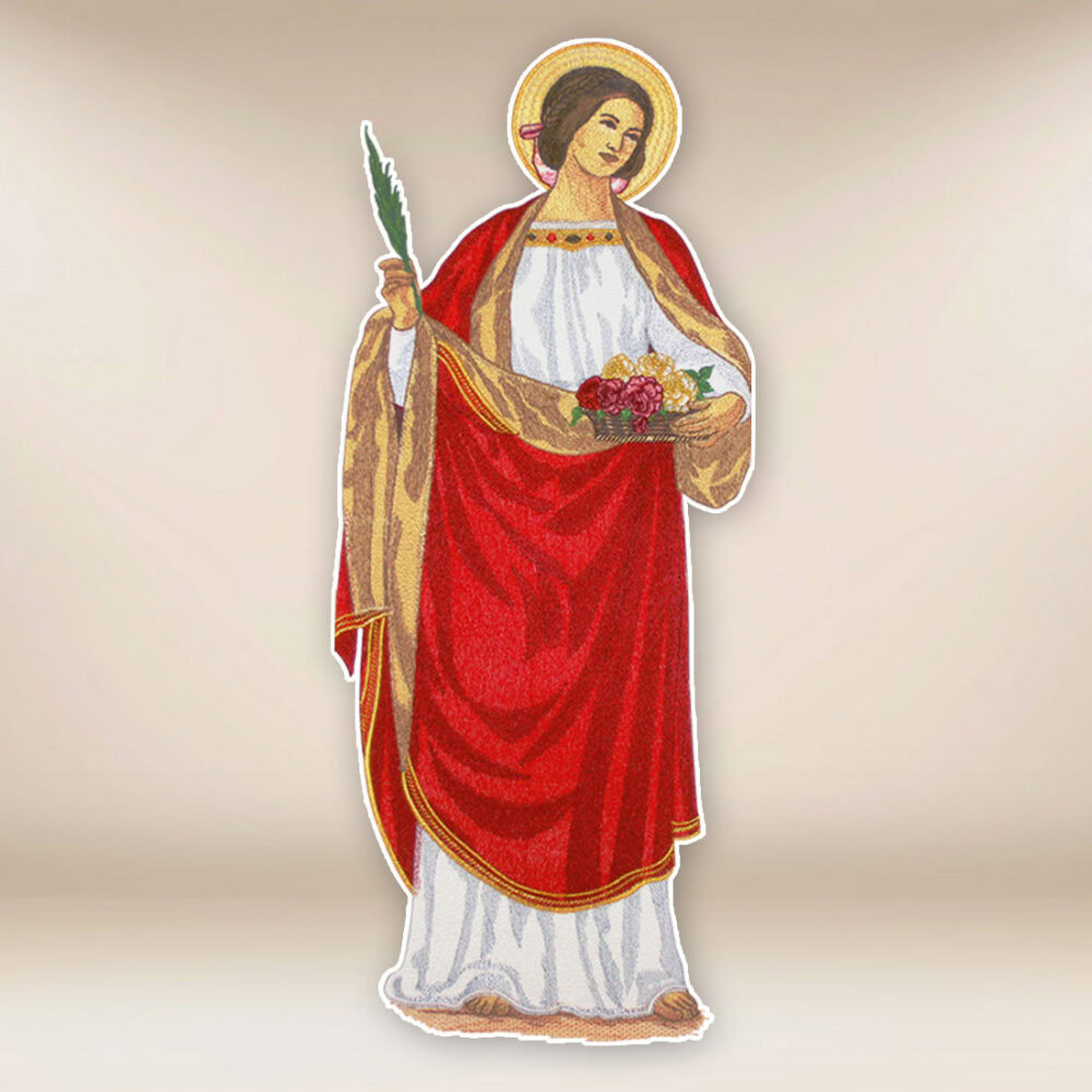 applicazione ricamata Santa Dorotea