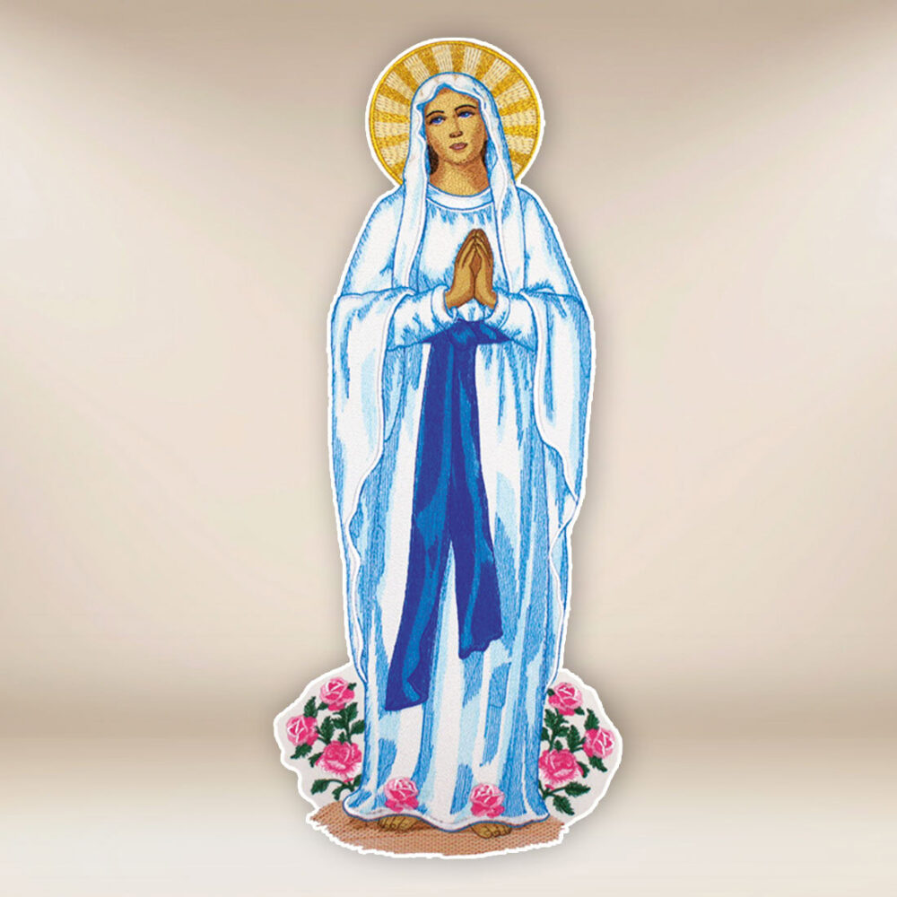 applicazione ricamata Madre di Dio di Lourdes applicazione ricamata Madre di Dio di Lourdes