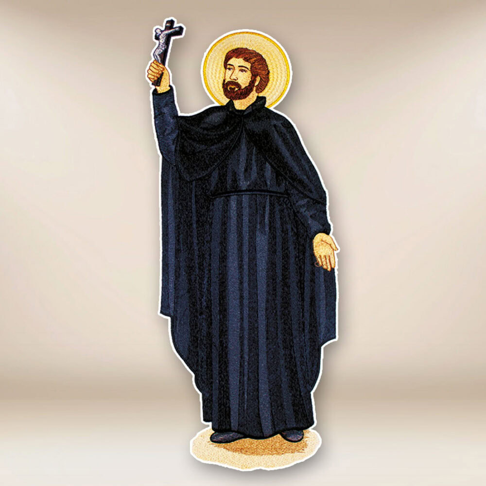 applicazione ricamata San Francesco Saverio