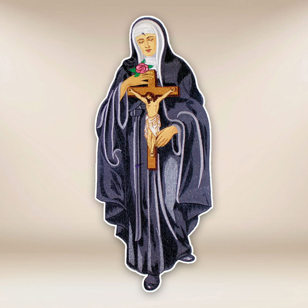 applicazione ricamata Santa Rita