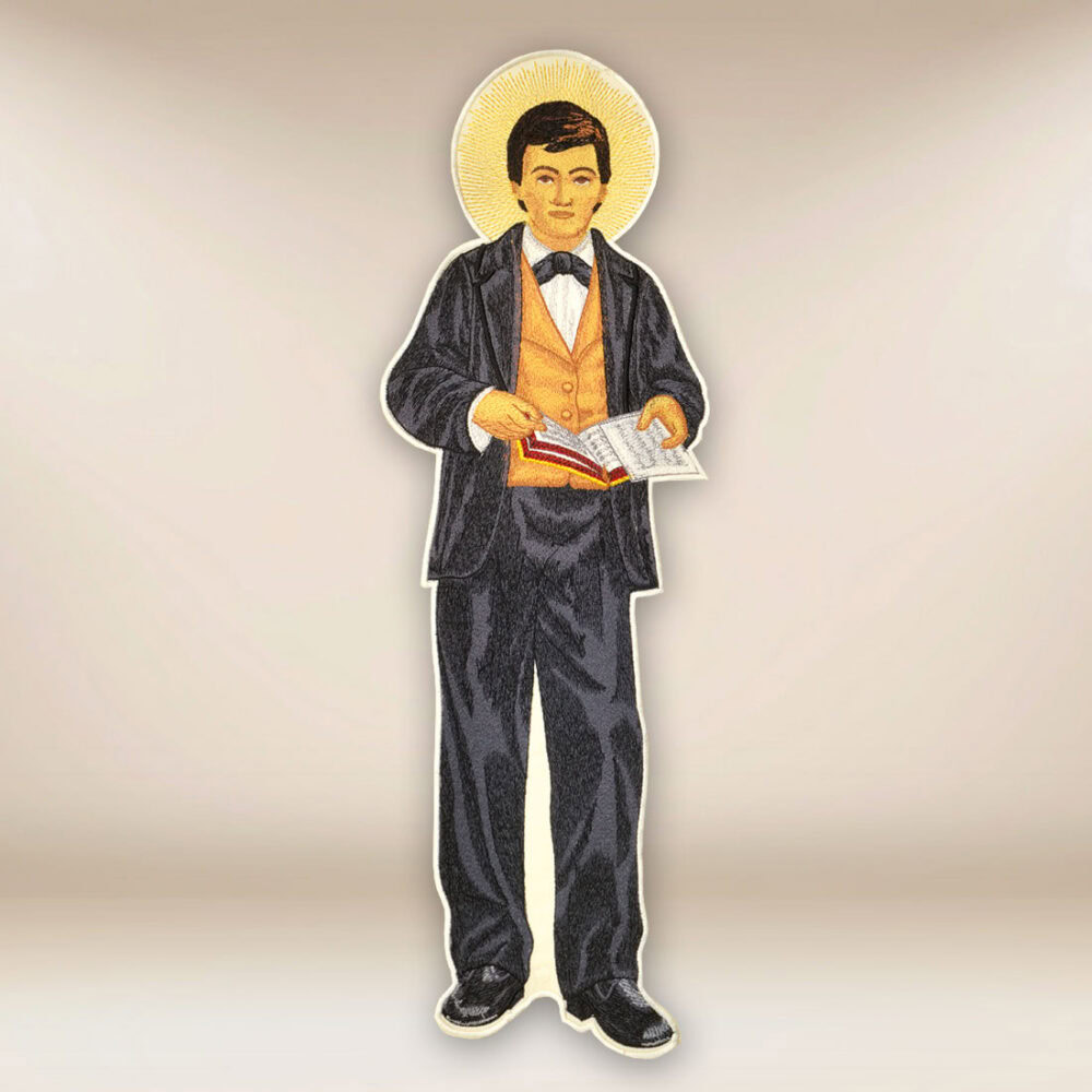 Applicazione ricamata S. Domenico Savio