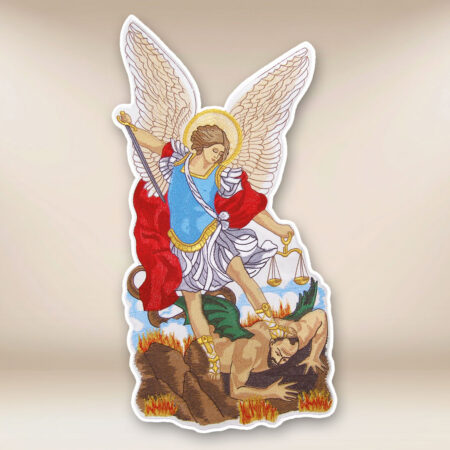 applicazione ricamata San Michele Arcangelo