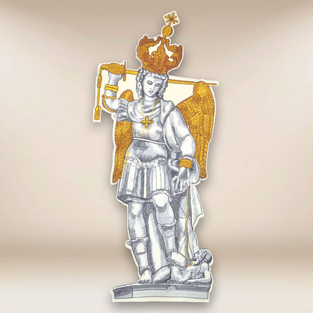 Applicazione ricamata "San Michele Arcangelo dal Monte Gargano"
