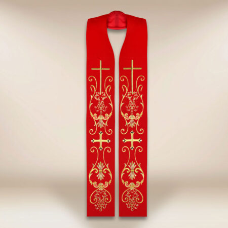 Stola sacerdotale con motivo di croce rossa