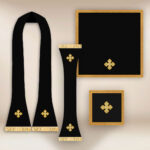 Casula romana replica croce nera e IHS
