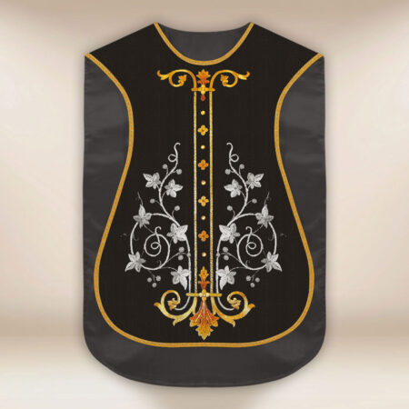 Casula romana replica croce nera e IHS