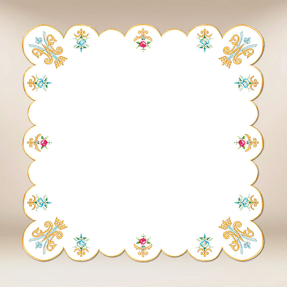 Tovaglietta d'altare mariana 110×110 cm