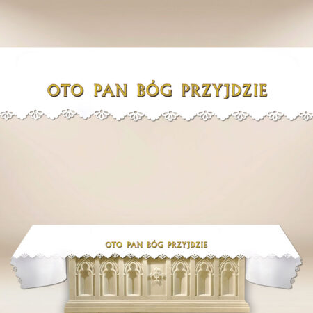 Obrus foto wycinany laserowo „Oto Pan Bóg Przyjdzie”
