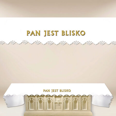 Obrus foto wycinany laserowo „Pan Jest Blisko”