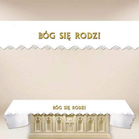 Obrus foto wycinany laserowo “Bóg Się Rodzi”