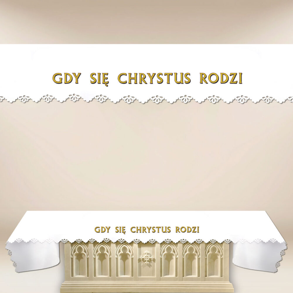 Obrus foto wycinany laserowo „Gdy Się Chrystus Rodzi”