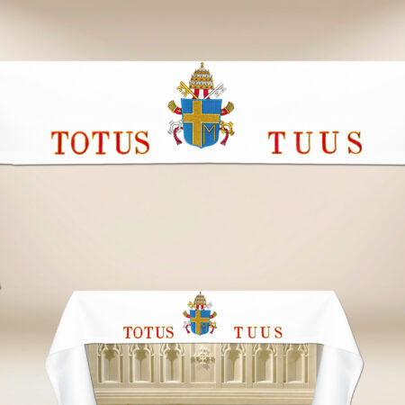 Obrus haftowany “Totus Tuus” na dowolny wymiar