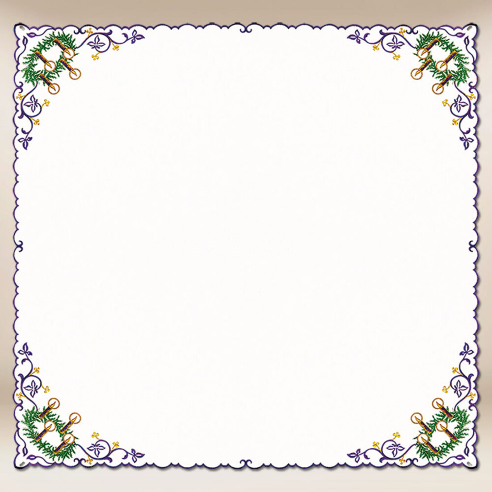 Tovaglietta ricamata Avvento con Corona 95x95