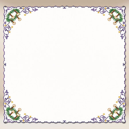 Tovaglietta ricamata Avvento con Corona 95x95