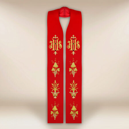 Stola sacerdotale ricamata con IHS