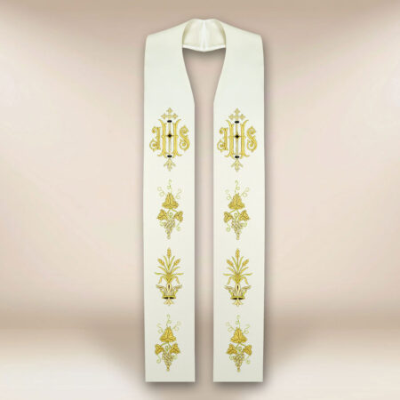 Stola sacerdotale ricamata con IHS